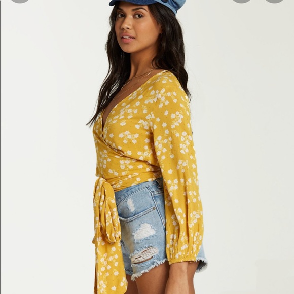 Billabong Tops - Billabong Love Wrapped Top Burnt Gold Medium NWT